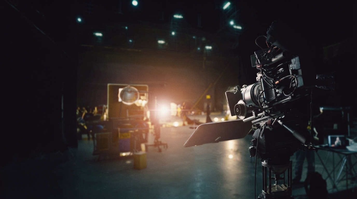 A screenwriter interacting with a holographic AI interface that visualizes a story web, symbolizing AI's role in revolutionizing screenwriting and story development.